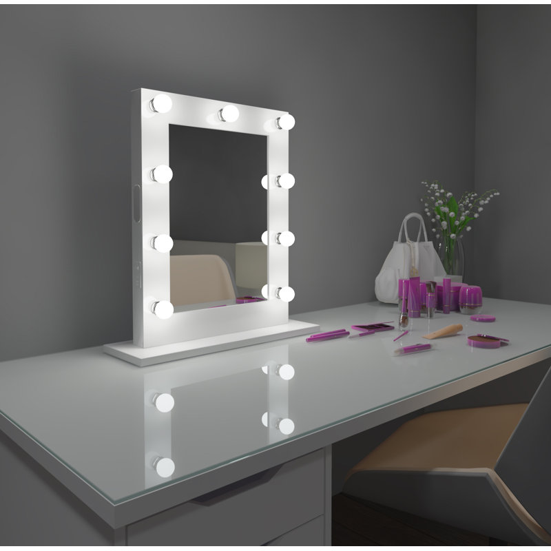 Hollywood Flat Mirror, 26" H x 20" W, 6000/Without, Black