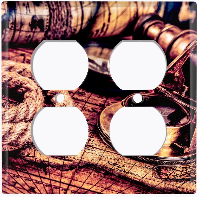 Patterned 2 - Gang Toggle Light Switch Standard Wall Plate