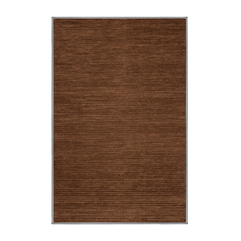Machine Washable Solid Brown Area Rug, Rectangle 2' x 3'
