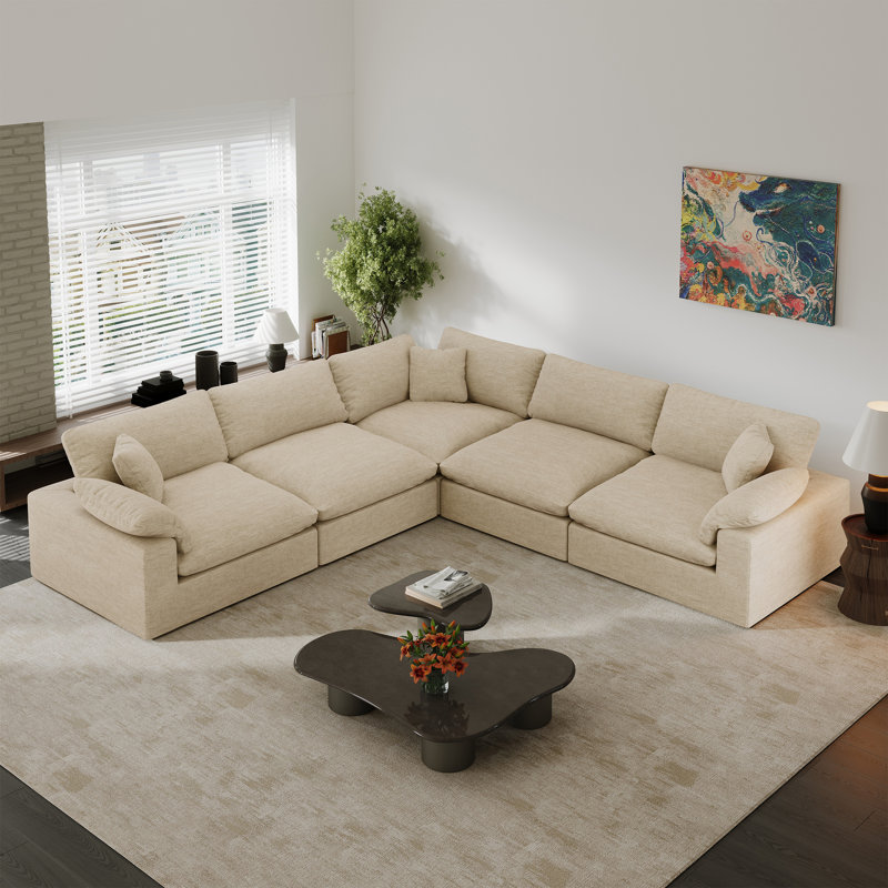 Canapé, canapé modulaire en nuage pour chambre à coucher, Khaki