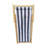 2 PCS Folding Chaise Lounge, Wood Sling Chair with Dark Blue Broad Stripe