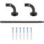 Coppell Extendable Metal Single Curtain Pole Room Darkening Curtain Rod-212003199-212003169