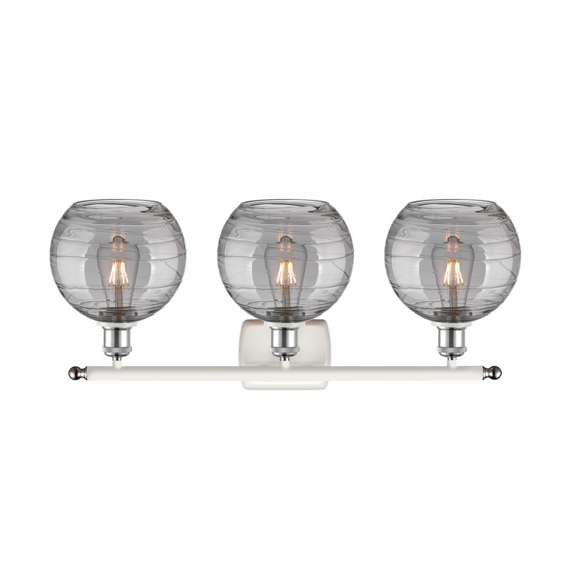 Éclairage de salle de bain à intensité variable 3 lumières Halvorson, Gris, Chrome/blanc, Ampoule non incluse