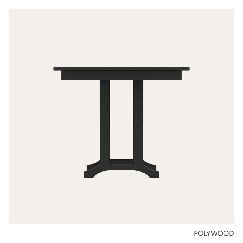 POLYWOOD Nautical Dining Table, Black, 29" H x 36.75" L x 36.75" W