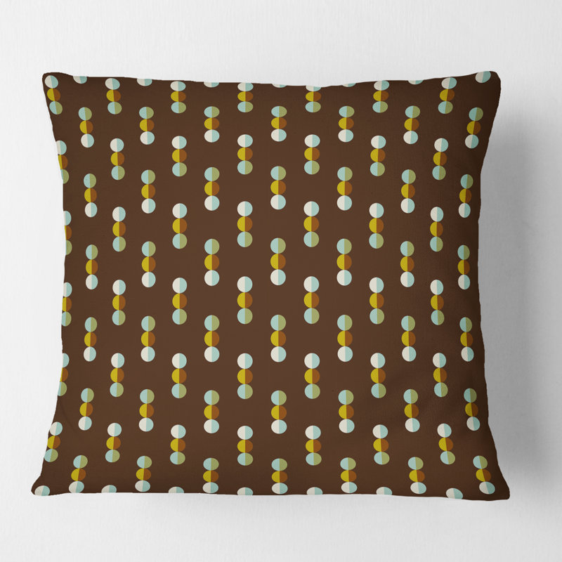 Coussin Geometric Mod Dots - Mid-Century Modern, 18 po x 18 po