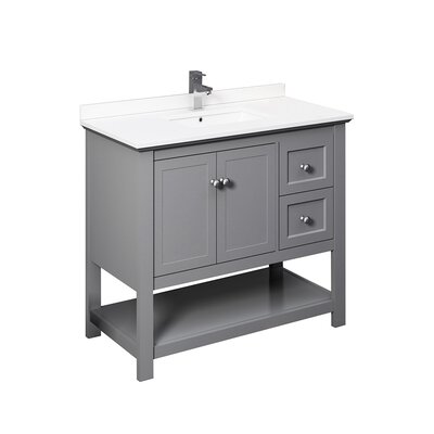 Manchester 42"" Free-Standing Single Sink Bathroom Vanity Set -  Fresca, FCB2340GR-CWH-U