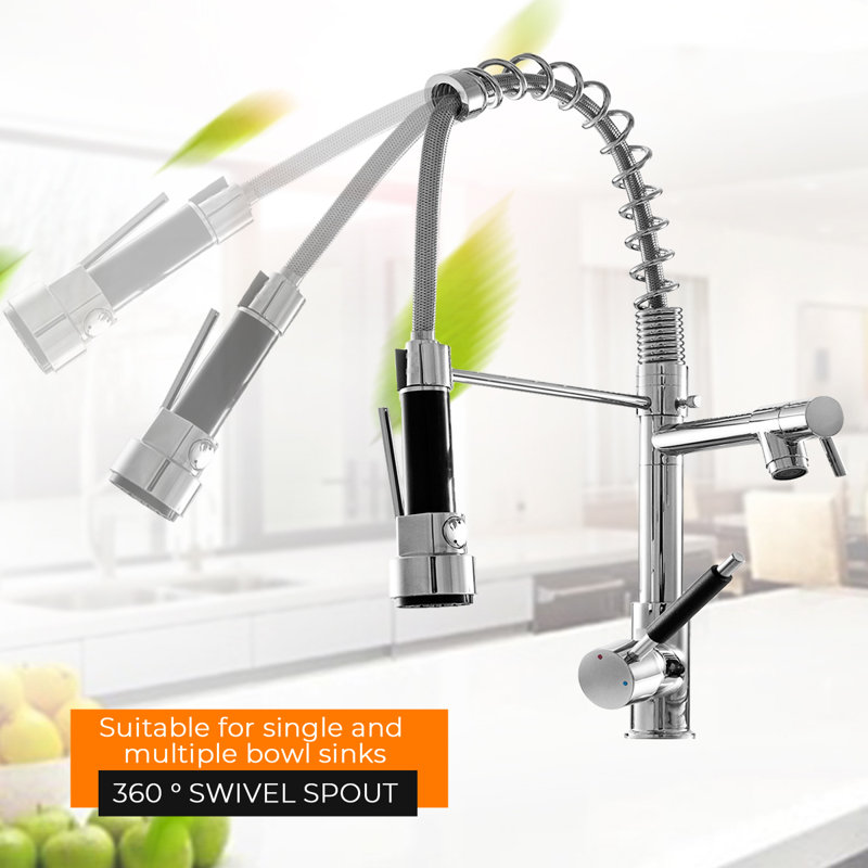 Robinet de cuisine à poignée simple pull down
