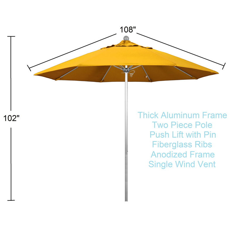 Parasol de marché 9 pi Anadarko, Jaune