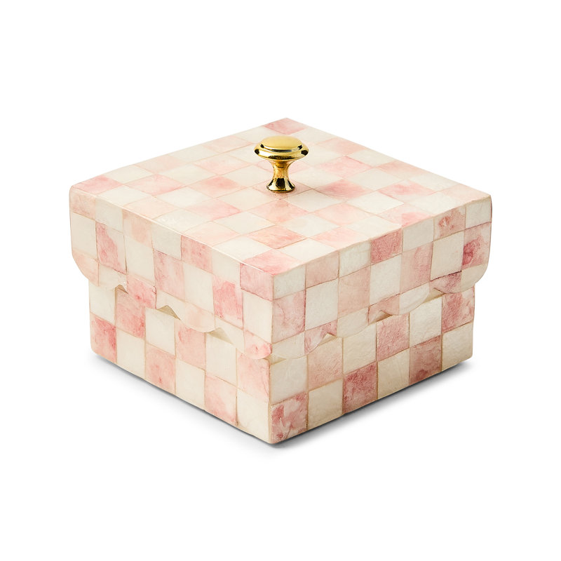 Rosy Check Capiz Scalloped Box