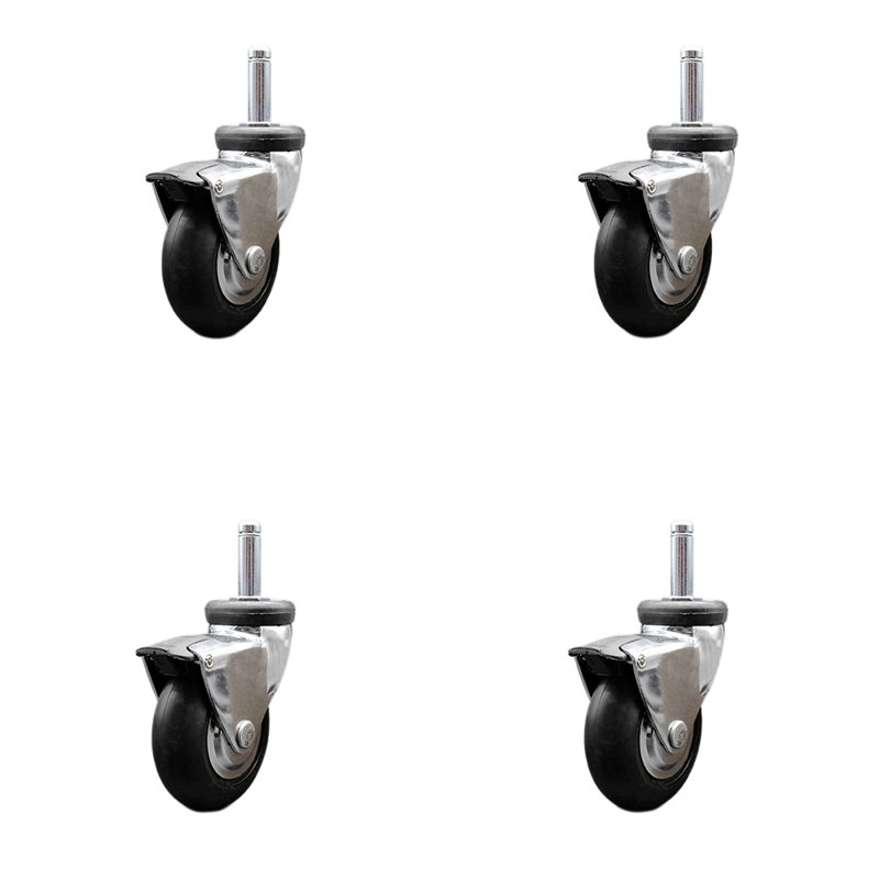 Hooded Neoprene Rubber Grip Ring Stem Casters