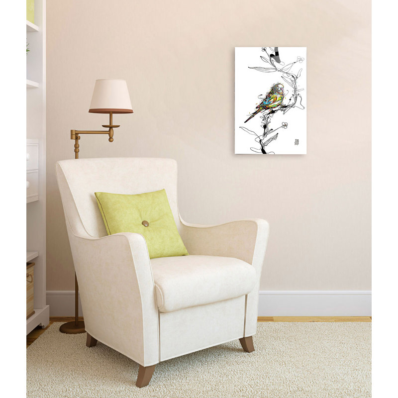 Art mural en acrylique Inked Bird Series 2, 20 po x 14 po