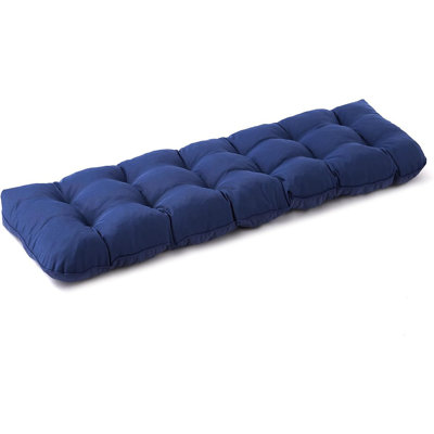 Outdoor Bench Cushion, 48"x18"x5", Waterproof Tufted Patio Seat Cushion, Fade-resistant, Navy Blue