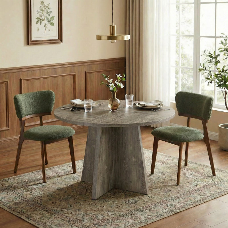 Ensemble de table de salle à manger moderne avec chaises H 32,1 po Rohun, Gris, Vert