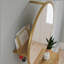 Armoire à chaussures murale avec miroir, finition brune