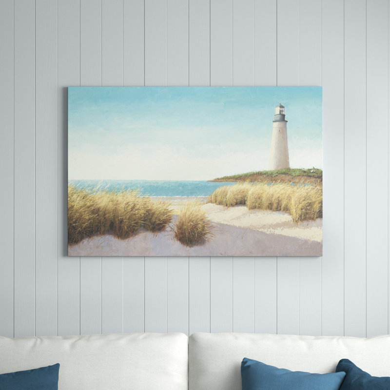 Phare au bord de la mer, H 32 po x l 48 po x P 1,25 po, Non, Unframed