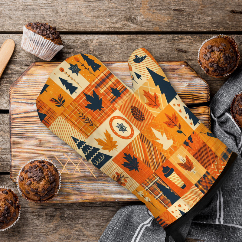 Rustic Plaid Oven Mitt Cotton Twill