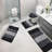 4 Piece Soft Absorbent Microfiber Bath Rug Set with Non-Slip Backing-1750182407