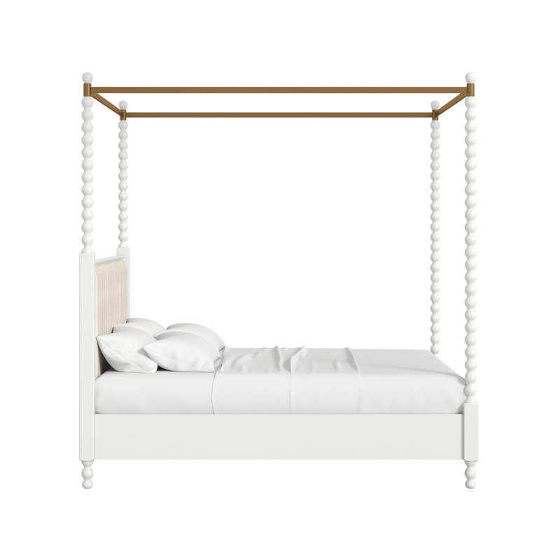 Haven QN Uph Canopy Poster Bed, Queen