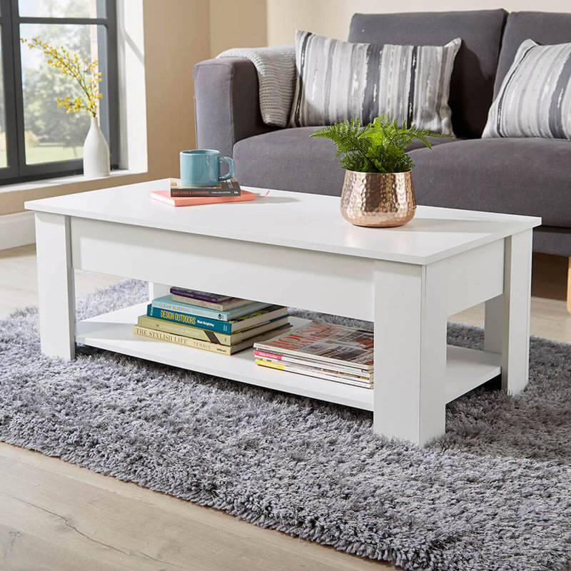 Alrun Coffee Table with Storage, White