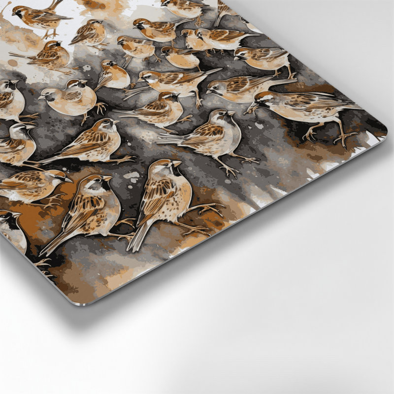 Art mural en métal beige Birds House, H 144 po x l 144 po x P 0,05 po