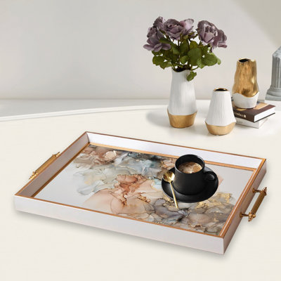 Elegant Glass Tray, 19.7 x 11.4 x 1.4 inches | 100% Durable Glass Construction | Easy to Clean with Damp Cloth | Ideal for Serving, Decorative Display, and Organizing | Stylish Addition to Home Décor