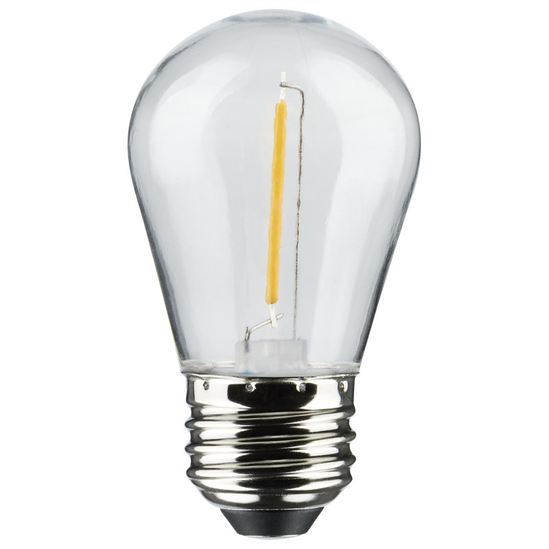 24Ft - LED String Light - Includes 12-S14 Bulbs - 2000K - White Cord