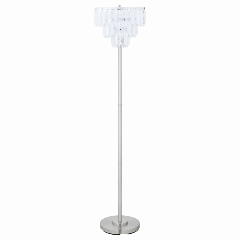 Lampe sur pied en métal chromé
