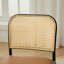 Chaise d'appoint moderne rembourrée en similicuir avec dossier en rotin-1114630113-1114630115