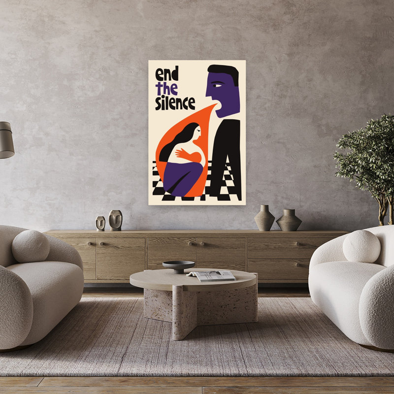 «End The Silence», reproduction d'art mural abstrait contemporain, H 48 po x l 32 po