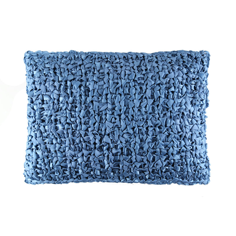 Ribbon Knit Lumbar Pillow Cover & Insert, Blue