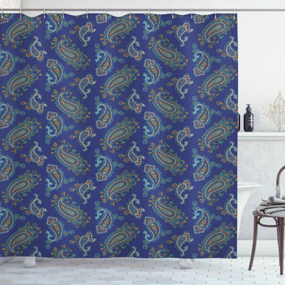 Paisley Shower Curtain with Hooks Included