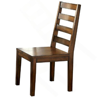 Ensemble de 2 chaises de salle à manger en bois massif au fini bois de chêne de style industriel