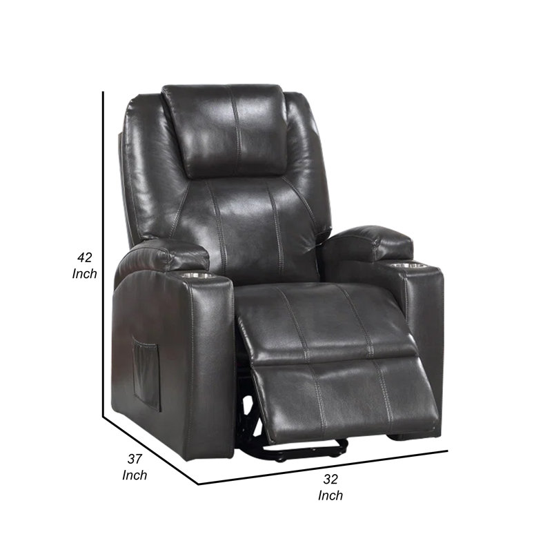 Fauteuil inclinable Evans, Similicuir noir