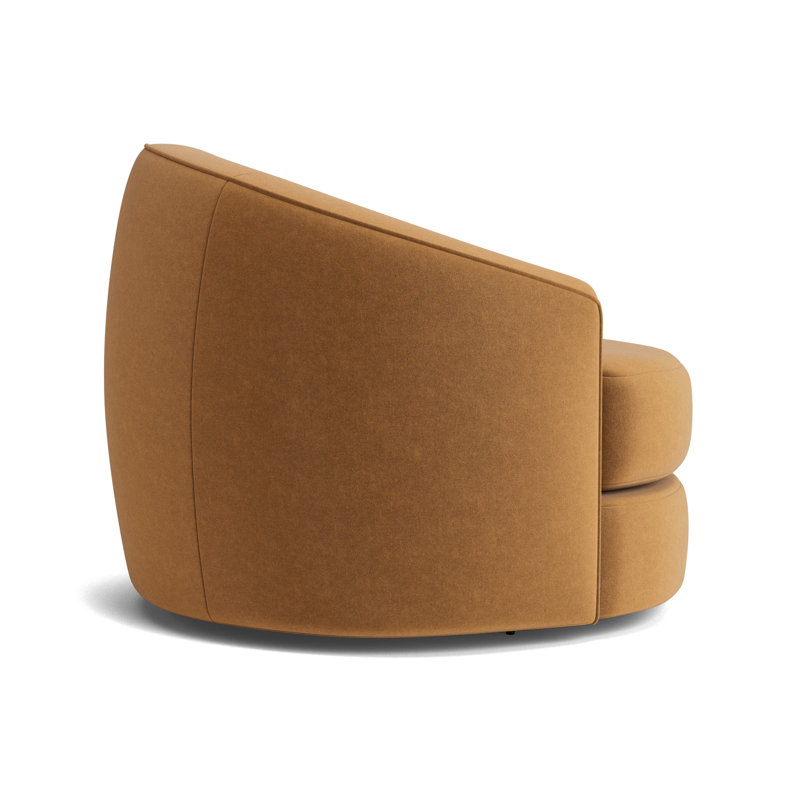 Giselle Full Swivel Chair, Performance Velvet - Hazelnut