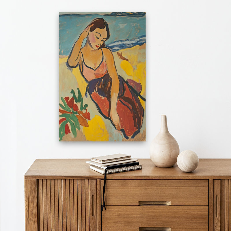 «Summer Beach Reverie Colorful Dreamy Peaceful Beach Ocean», reproduction d'art, H 18 po x l 12 po
