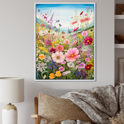 Célébration de fleurs sauvages printanières sur toile