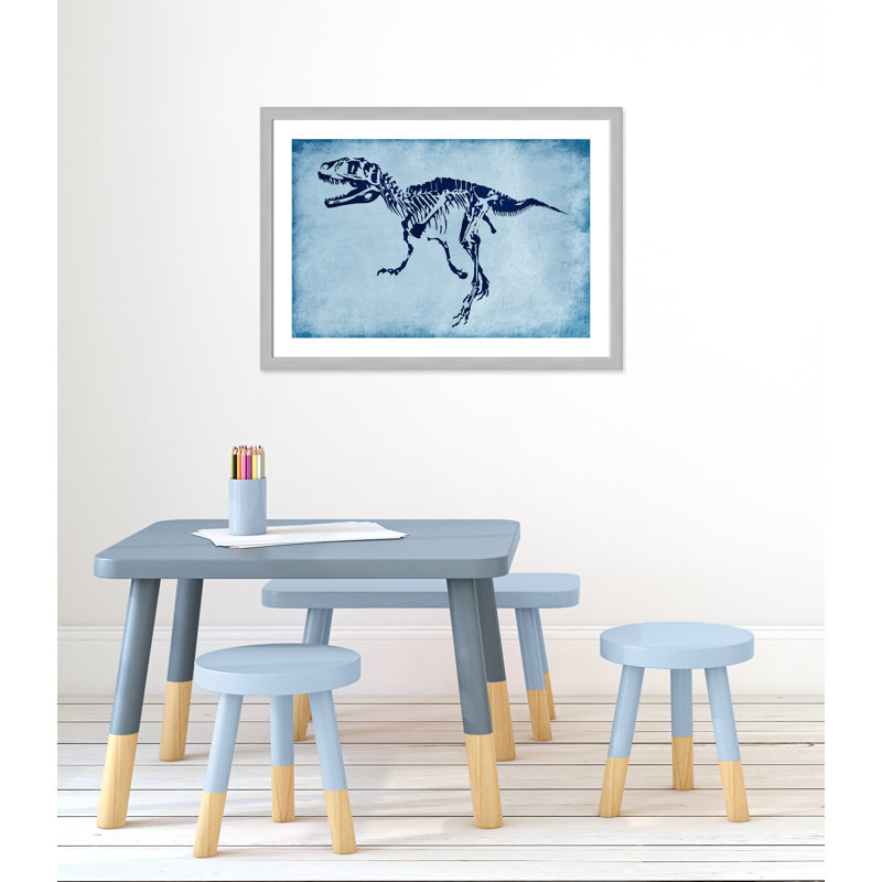 Adhésif décoratif voyage préhistorique 1 pi, H 24,5 po x l 34,5 po x P 0,6 po, Encadré plat argent