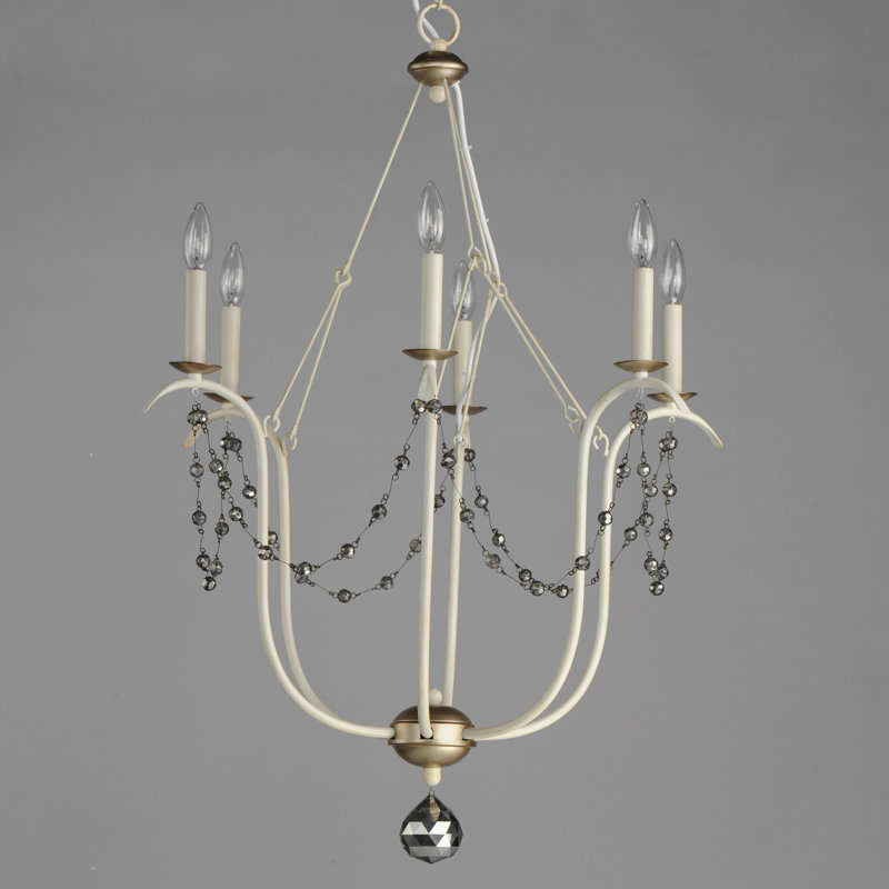 Jantjeline 6 - Light Steel Dimmable Chandelier