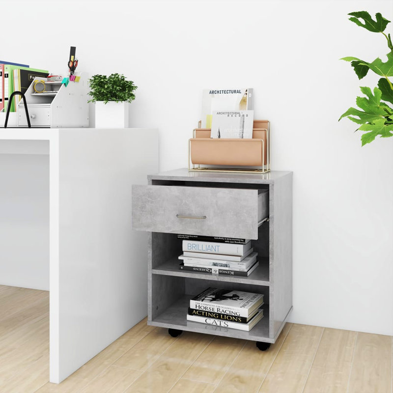 Armoire de rangement sur pieds vidaXL, Gris béton