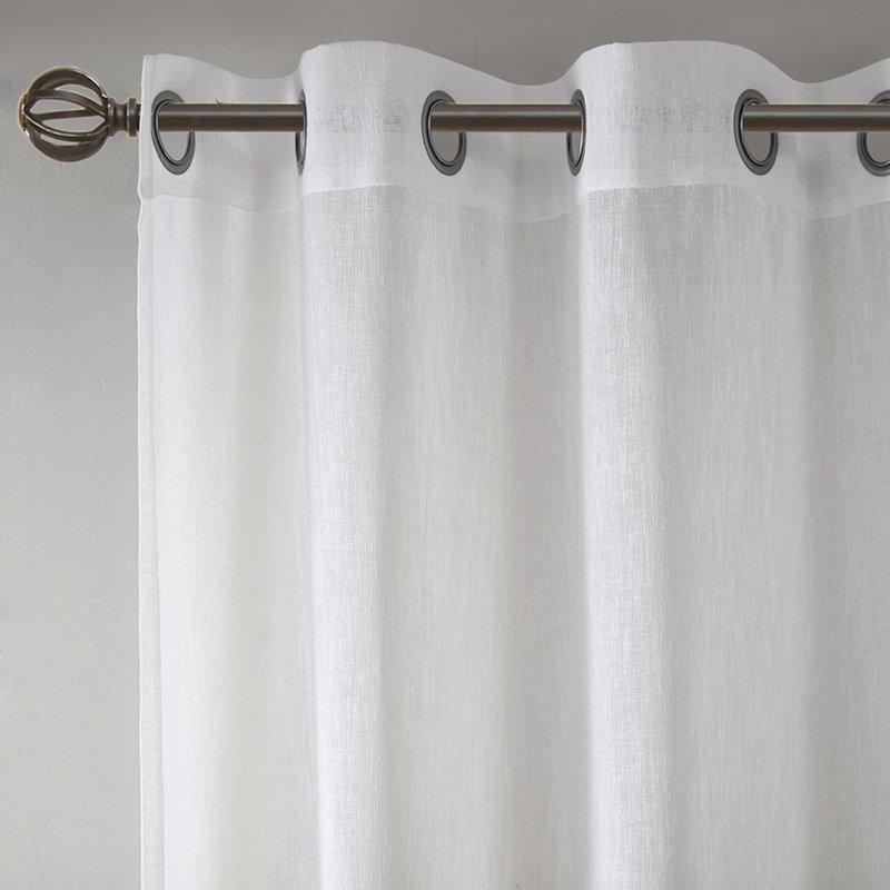 Woven Striped Window Sheer, Beige