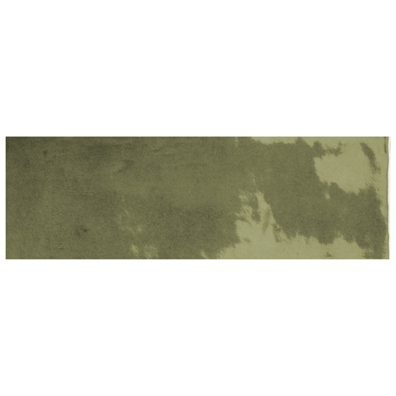 Coco 2" x 6" Porcelain Subway Wall Tile, Moss Verde