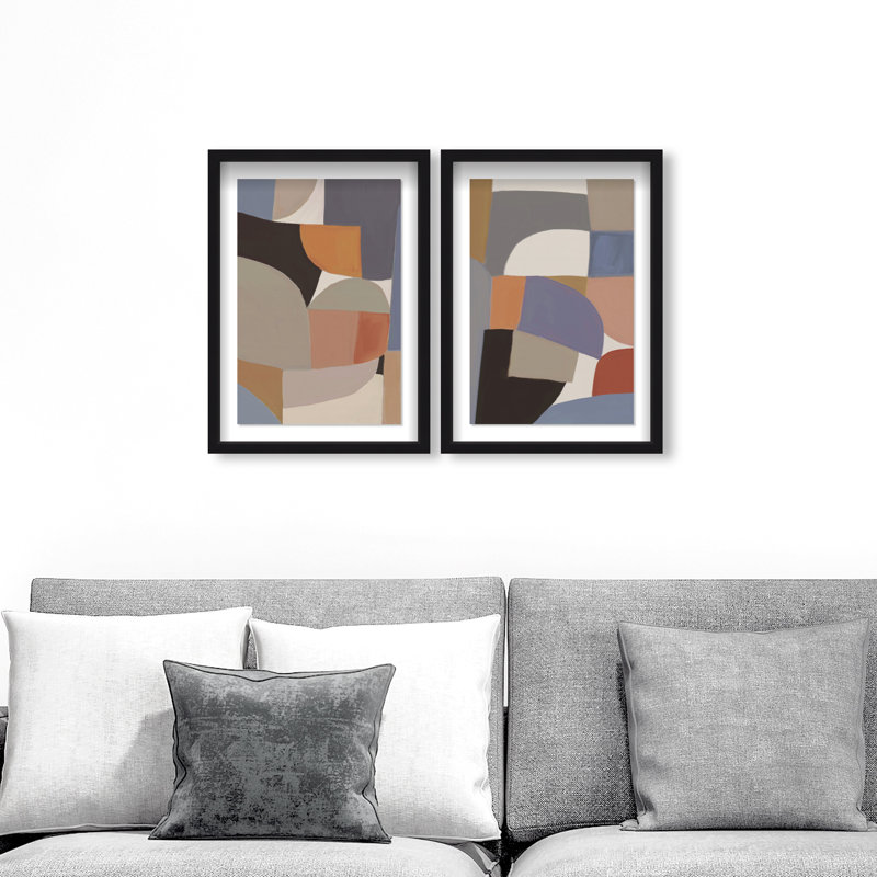 Muted Prelude Set Set by Oliver Gal, 75"H x 51"W, Black Shadowbox