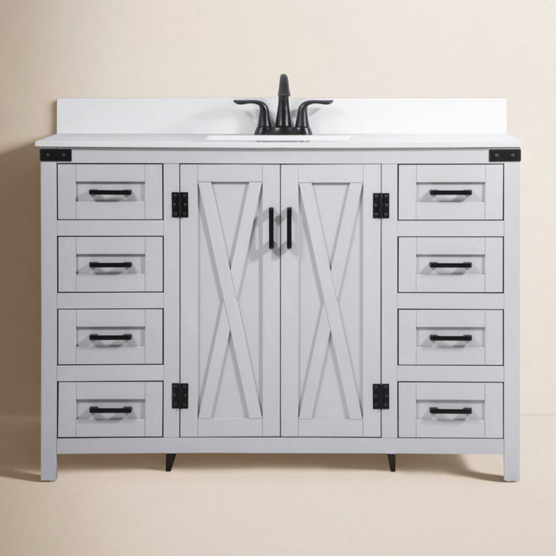 Ensemble de meuble-lavabo simple 48 po Slayton, Gris
