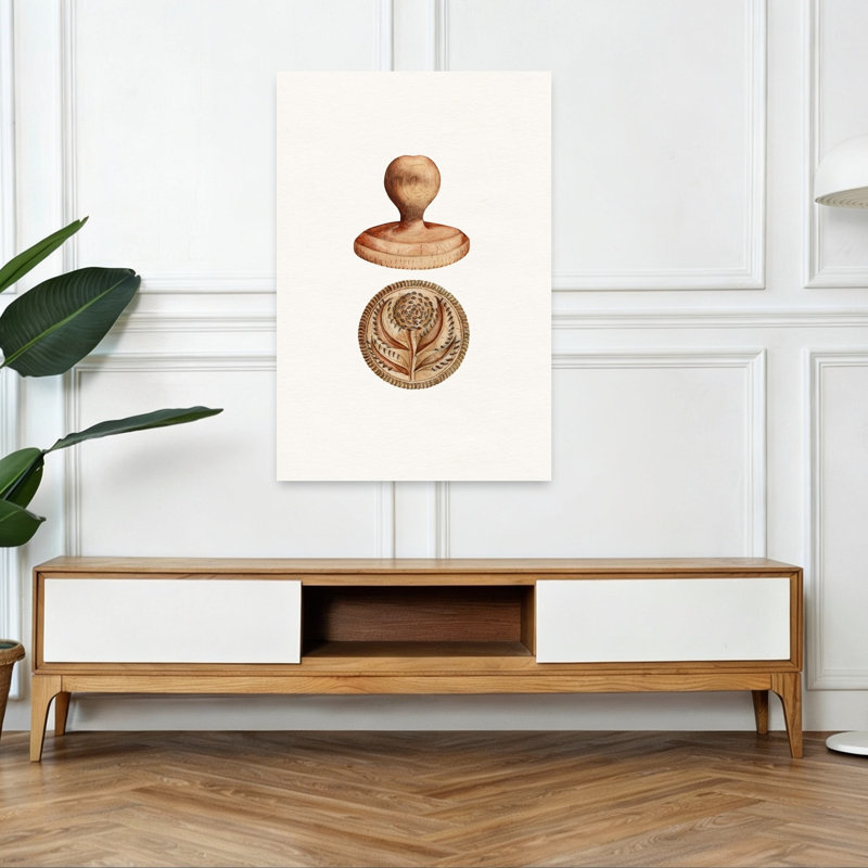 «Rustic Flower Stamp», impression d'art rustique traditionnel, 48" H x 32" W