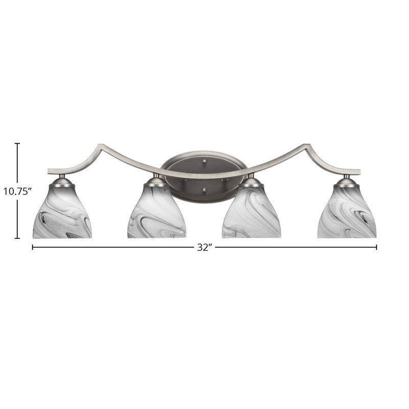 Zilo 4 Light Bath Bar, Black/White, Graphite
