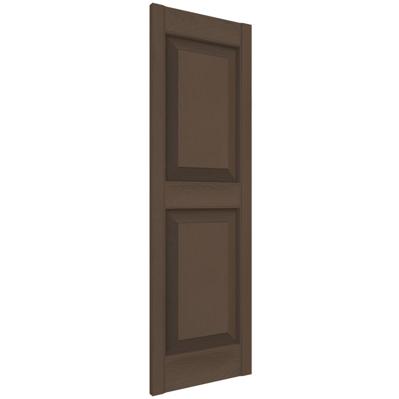 French Roast Vinyl Raised Panel Decorative Shutters, 12" x 59"