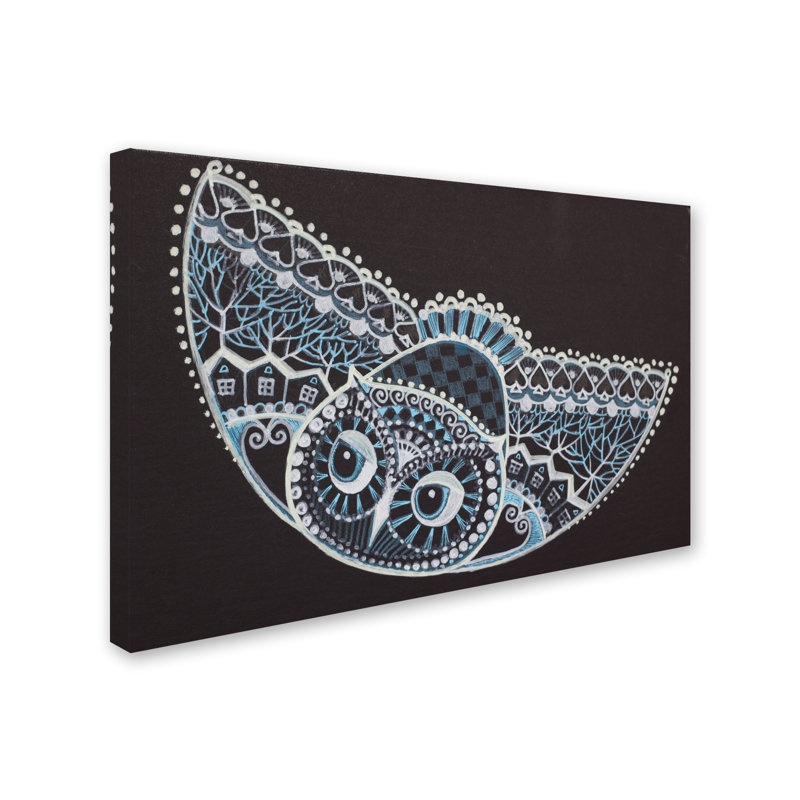 « tatouage hibou », art sur toile, H 12 po x l 19 po