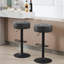 Swivel Upholstered Faux Leather Adjustable Height Bar Stool-1682945210