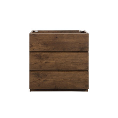 【Évier non inclus, armoire de meuble-lavabo seulement Cabinet Armoire de plancher SANS bassin, avec trois tiroirs, pré-assemblée