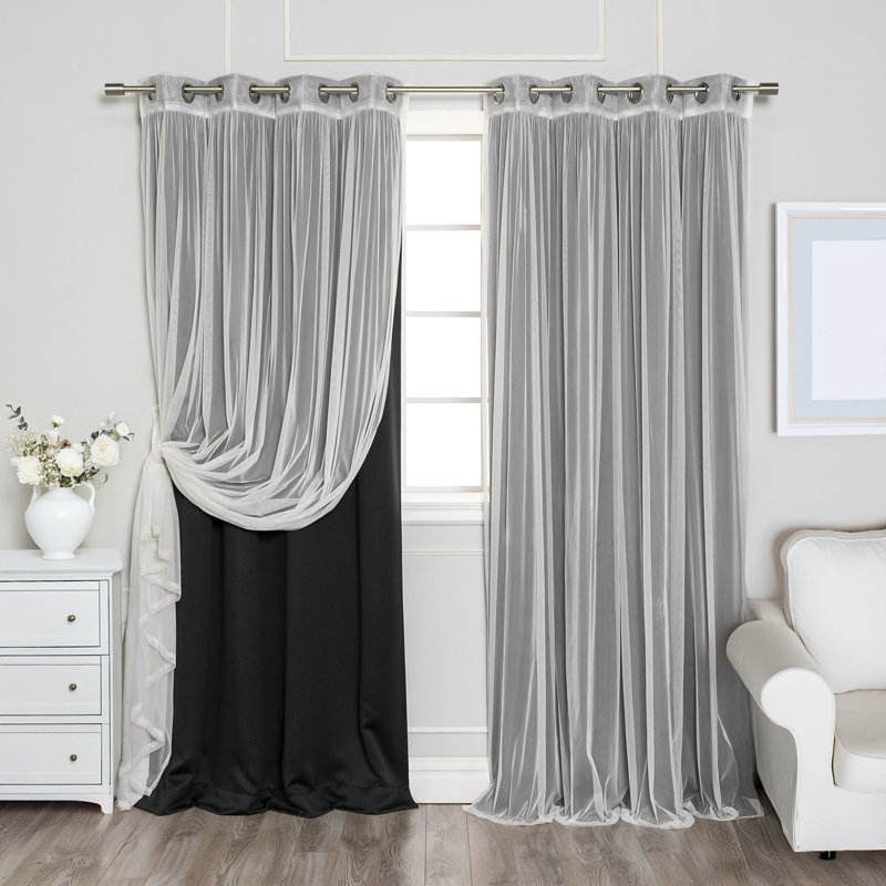 Panneau coulissant en polyester Natascha, l 52" x L 84", Noir